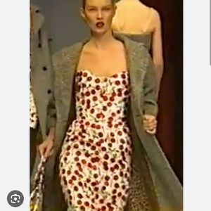 Dolce Gabbana vintage strapless cherry dress 42